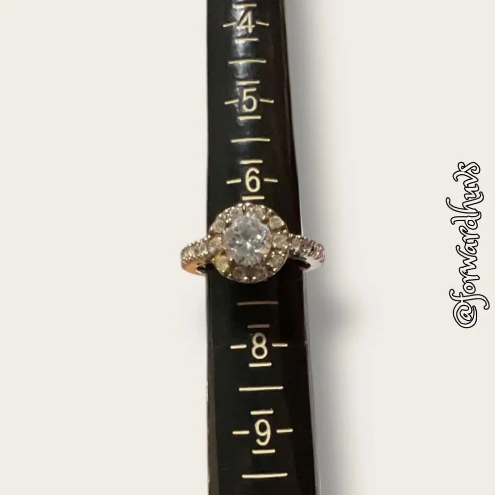 Bundle Sale 3 for $15 | Halo Rhinestone Silver Tone Size 7 - 8 Comfort Band Ring